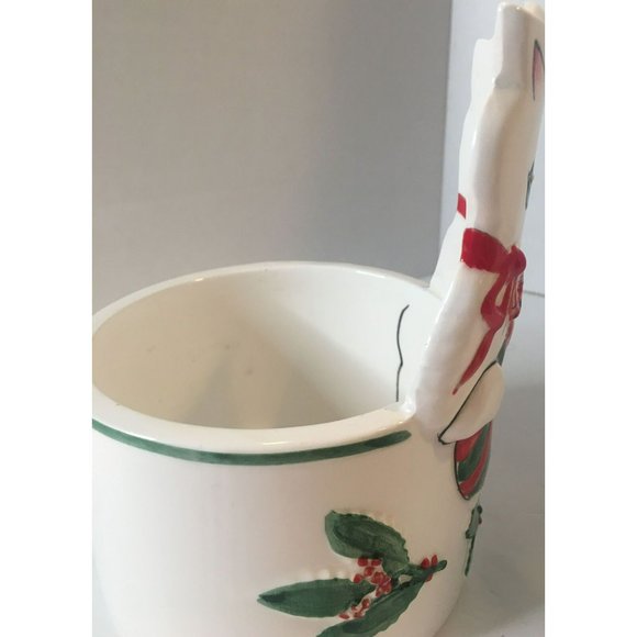 Andrea West Signed/Dated 1983 SigmaTastesetter Planter/Cat Christmas   Holly - Picture 4 of 8